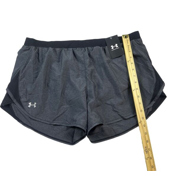 NWT Under Armour Women's Fly By 2.0 Running Shorts Black Gray Heather Size XL - Picture 3 of 10